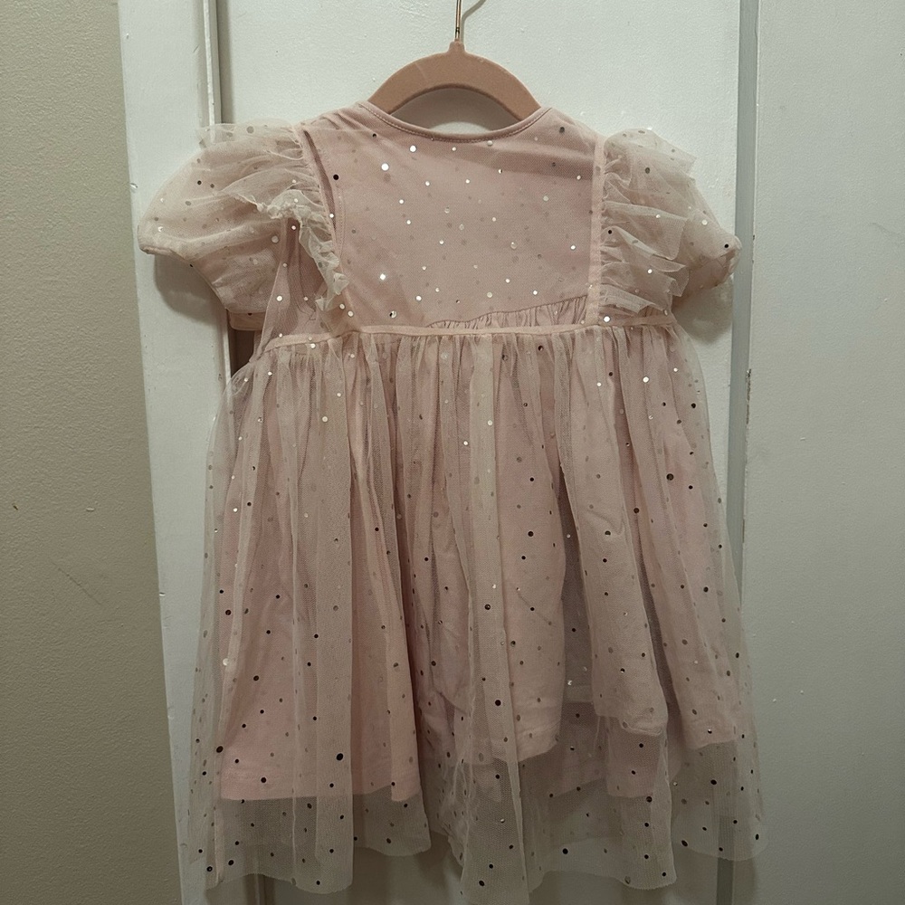 Girls’ Stella McCartney Pink Tulle Dress with Sequin Dots 3T